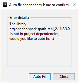 IntelliJ IDEA Spark Otomatik Düzeltme iletişim kutusu1.