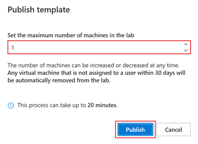 Azure'ın yayımlama eylemi için onay penceresinin ekran görüntüsü.