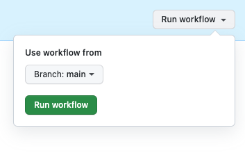 GitHub Actions iş akışını çalıştırma işleminin ekran görüntüsü.