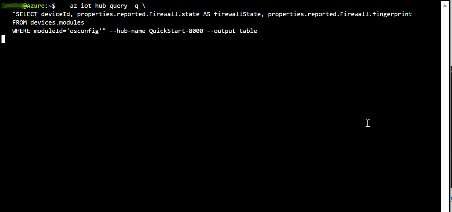 Bash kullanarak bir cihaz filosu için güvenlik duvarı durumunu denetlemeyi gösteren ekran görüntüsü