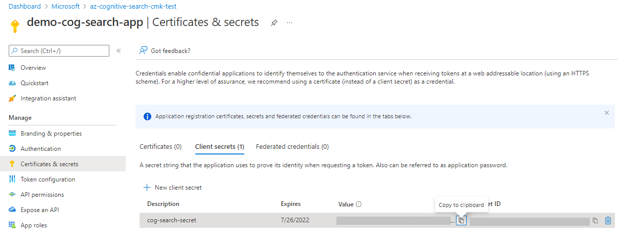 Uygulama gizli anahtarı