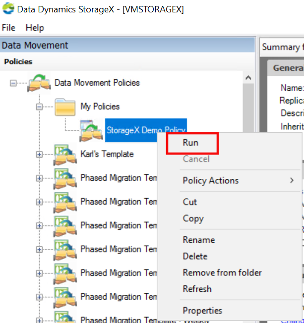 Tanımlı ilke çalıştırma ekran görüntüsü