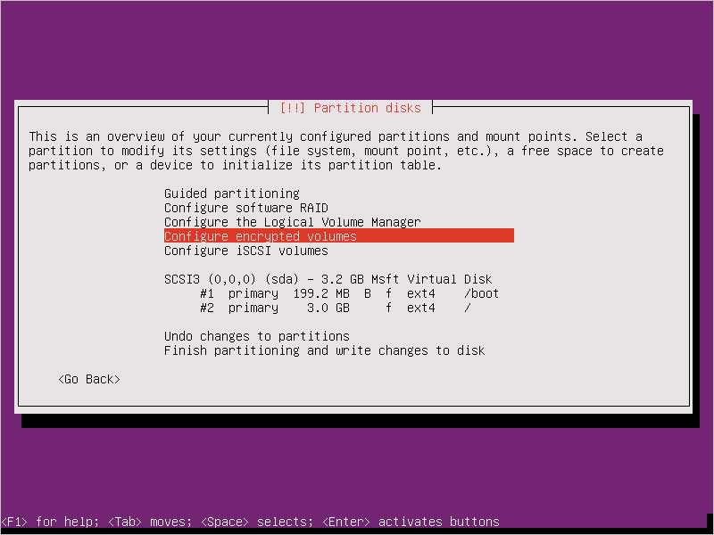 Ubuntu 16.04 Kurulumu - Şifrelenmiş birimleri yapılandırma