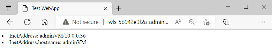 Test web uygulamasının ekran görüntüsü.