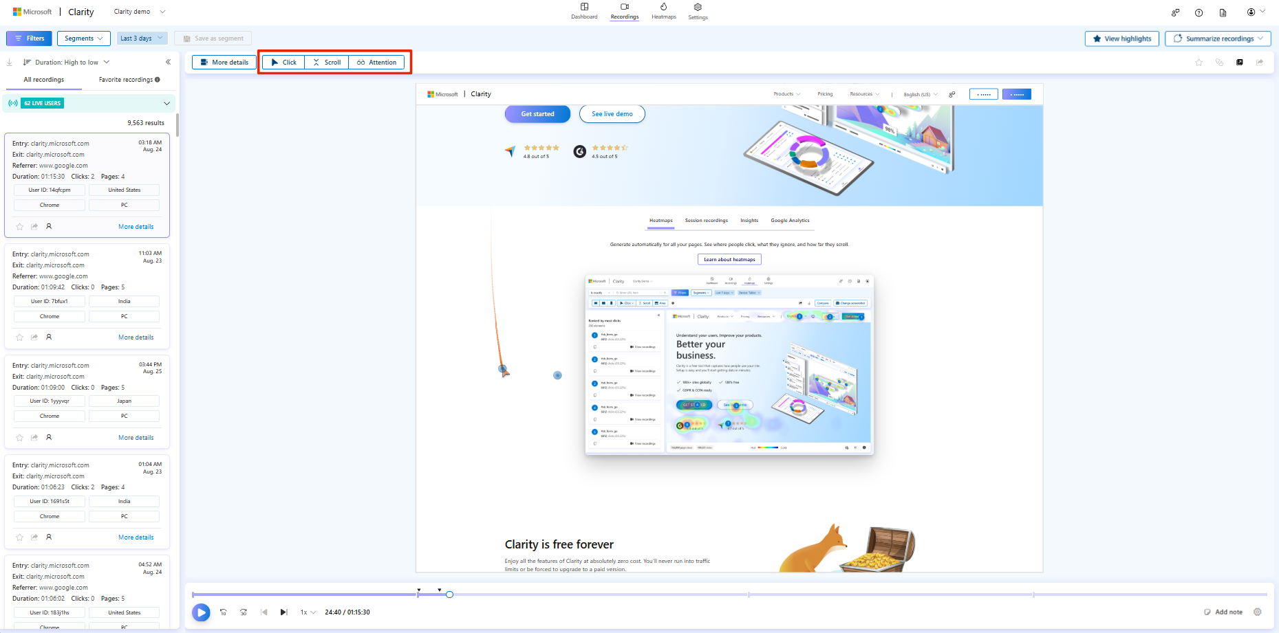 Recordings to heat maps.