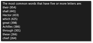 CommonWords uygulamasını Windows Çalışma Zamanı.