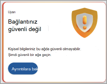 Güvenli bir ağa bağlanma önerisinin ekran görüntüsü.