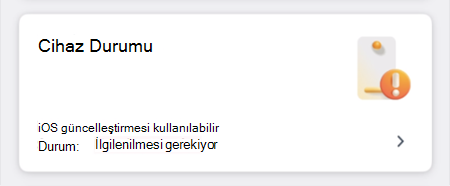 Cihaz durumu kutucuğunun ekran görüntüsü.