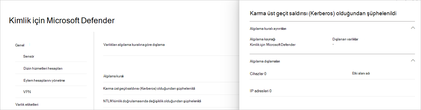 Algılama kuralı ayrıntılarının ekran görüntüsü.