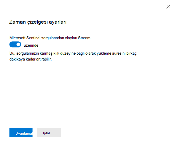 Varlık cihazı zaman çizelgesi ayarları iki durumlu düğmesinin ekran görüntüsü.