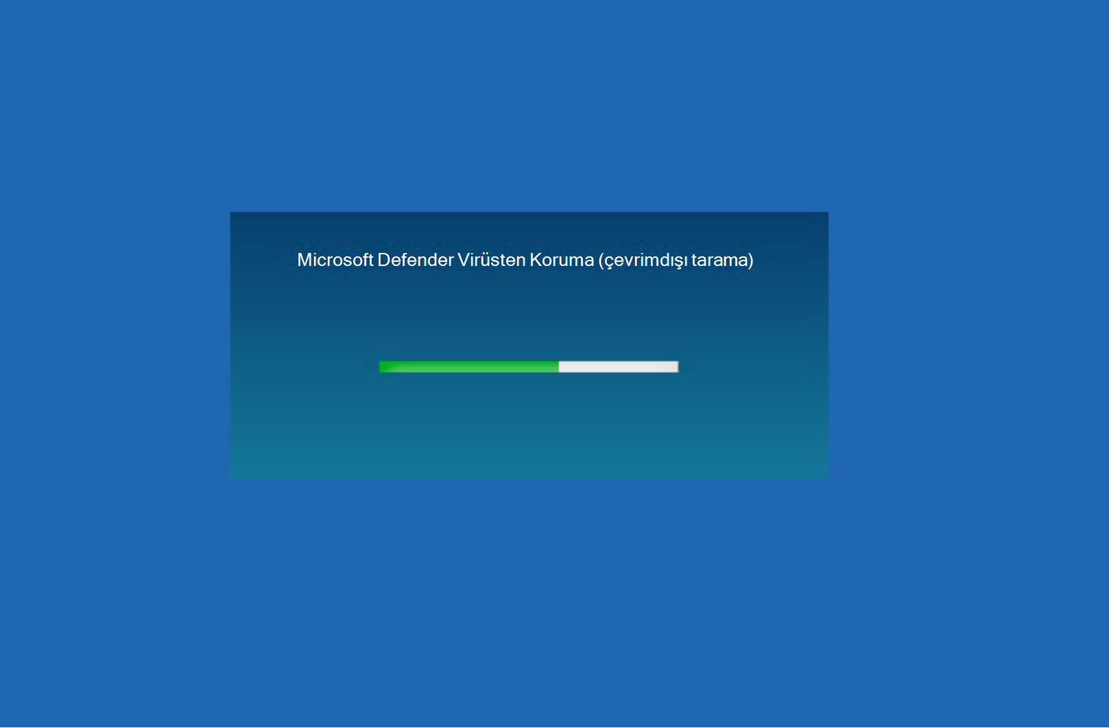 Microsoft Defender Virüsten Koruma taramasının ekran görüntüsü.