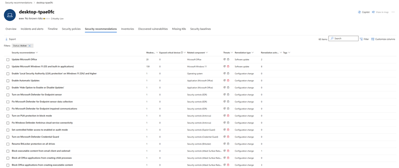Sertifika envanteri sayfasının ekran görüntüsü