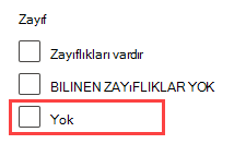 Desteklenmeyen yazılım filtresi