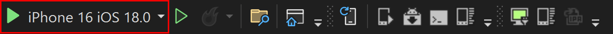 Visual Studio iOS simülatörü hata ayıklama hedef seçimi.