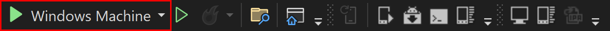 Visual Studio'da .NET MAUI uygulamasını çalıştırın düğmesi.