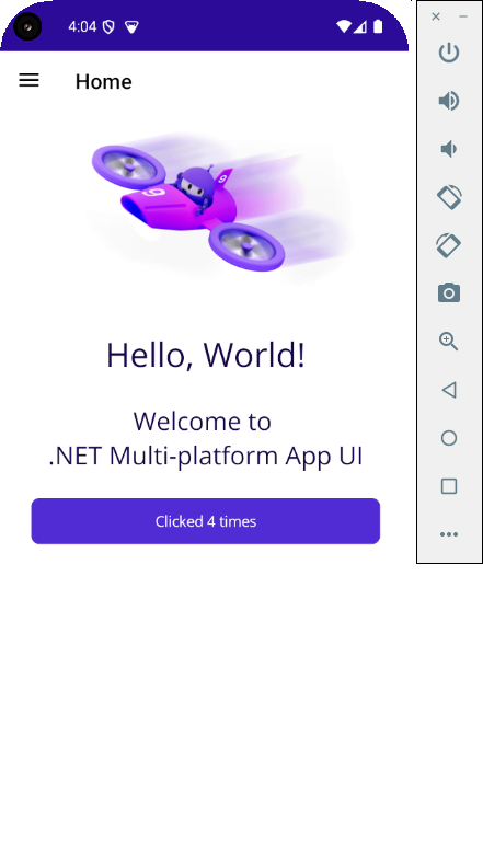 Android'de çalışan uygulamanın ekran görüntüsü.