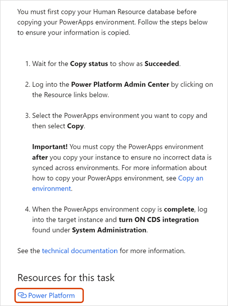 Microsoft Power Platform Yönetim Merkezi'nde oturum açmak için Power Platform seçme ekran görüntüsü.