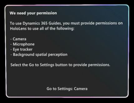 Guides permissions dialog box.