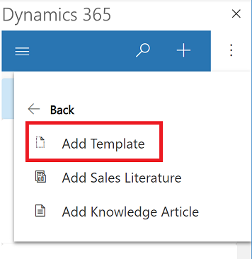 Select add template.
