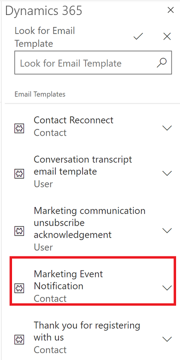 Select an email template that you want to use.