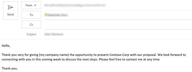 Show email template added to your email.