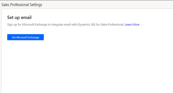 Microsoft Exchange'e kaydolmak için bağlantının ekran görüntüsü.