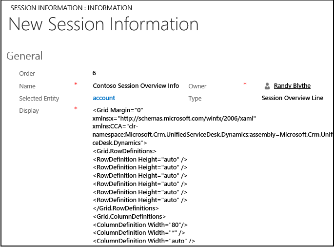 Define session overview information.