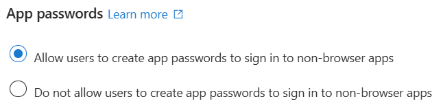StrongAuthenticationDetails altındaki IsApplicationPasswordBlocked özelliğini gösteren ekran görüntüsü.