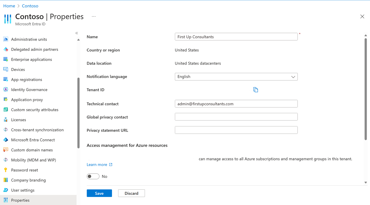 Microsoft Entra Id - Özellikler - Kiracı Kimliği - Kiracı Kimliği alanı