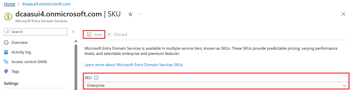 Choose the required SKU from the drop-down menu in the Microsoft Entra admin center