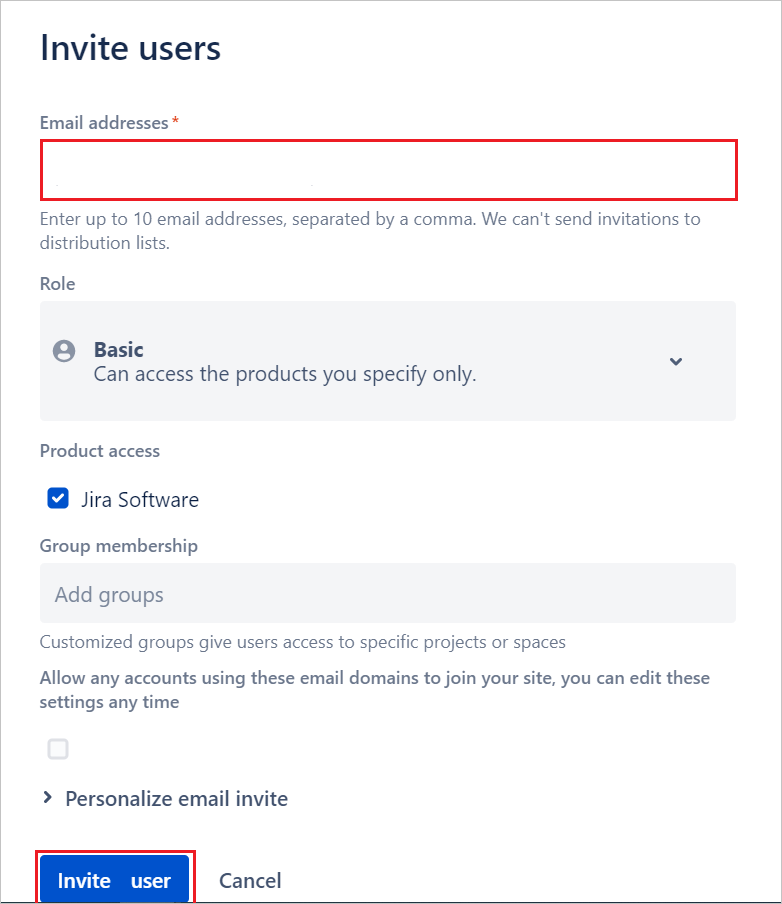 Atlassian Cloud kullanıcısı oluşturma
