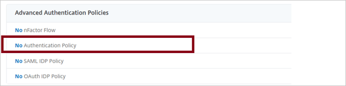 Screenshot of Citrix ADC SAML Connector for Microsoft Entra configuration - Advanced Authentication Policies pane.