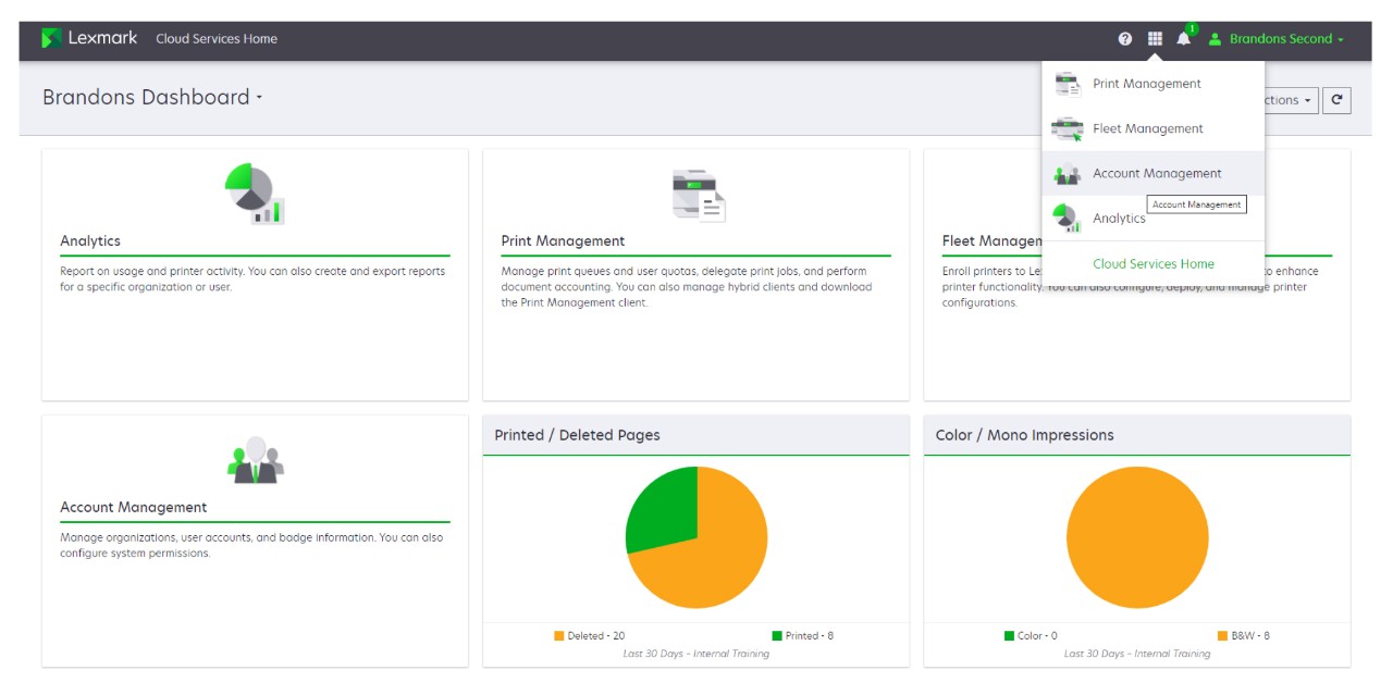 Hesap yönetimi sayfasının ekran görüntüsü.
