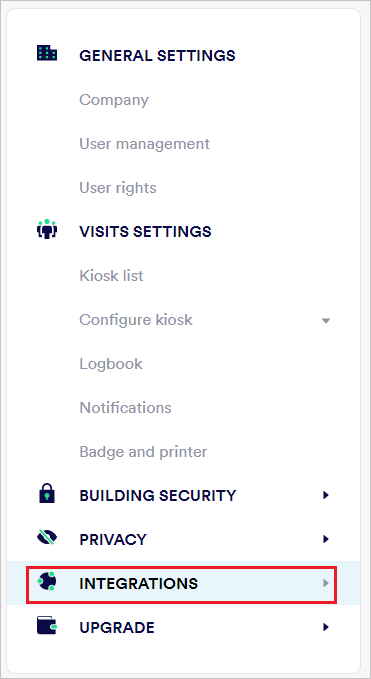 Proxyclick Tümleştirmelerini gösteren diyagram.
