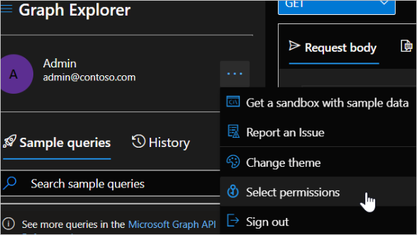 Microsoft Graph ayarları seçeneğinin ekran görüntüsü.