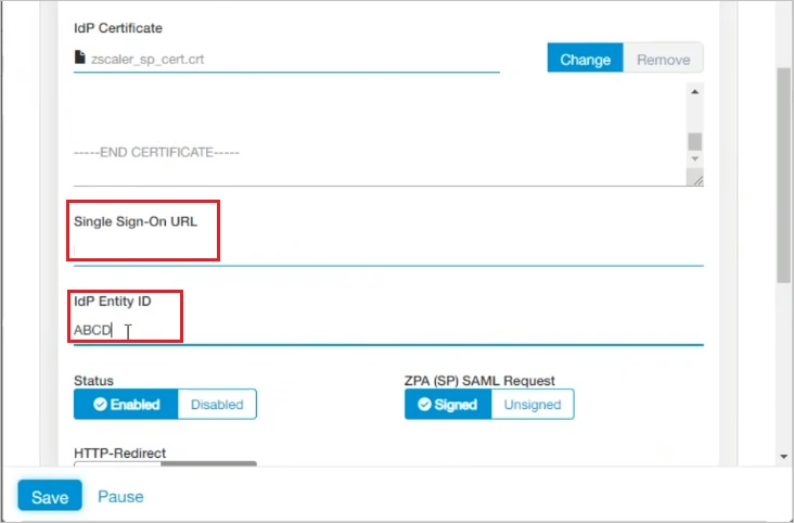 Zscaler Özel Erişim (ZPA) IdP Kimliği