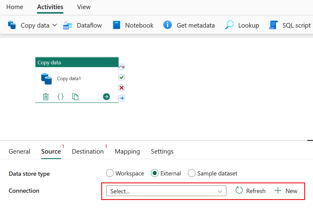 Screenshot showing where to select New.