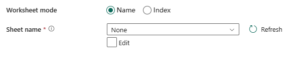Screenshot showing selecting Name under Worksheet mode.