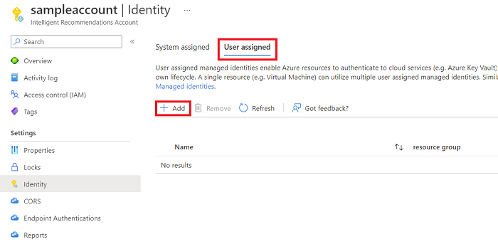 Add the user-assigned identity to the IR account.