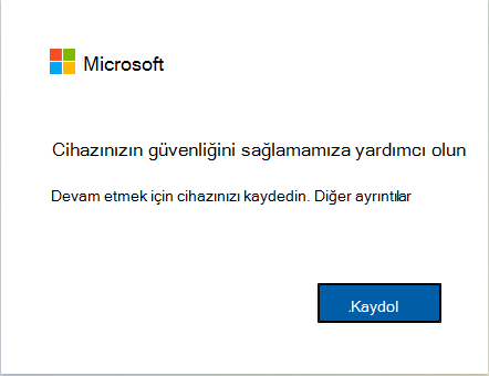 Cihazı Intune kaydetme ekran görüntüsü.