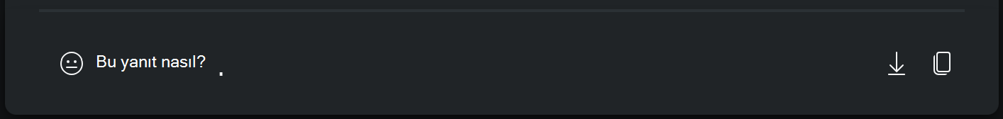 İstem sonuçlarıyla ilgili geri bildirimin nasıl gönderildiğini gösteren ekran görüntüsü Security Copilot.