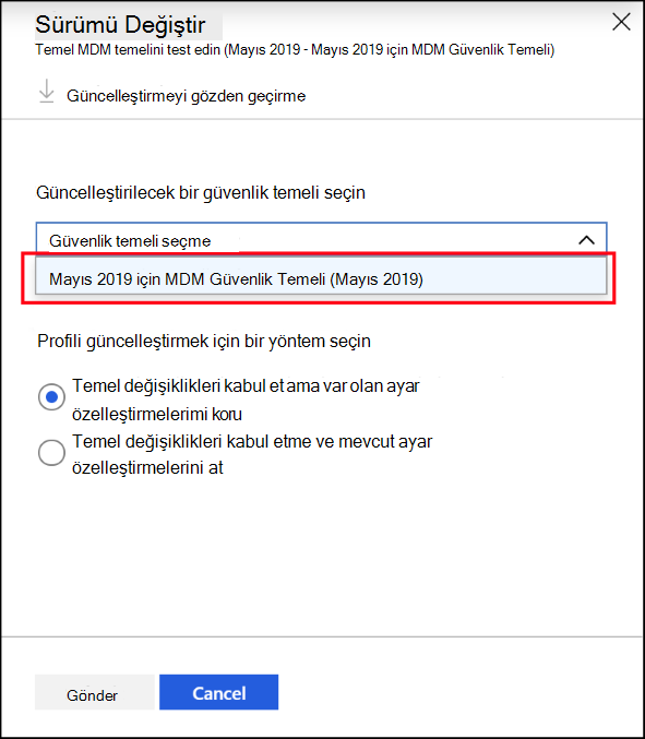 Sürümü seçin