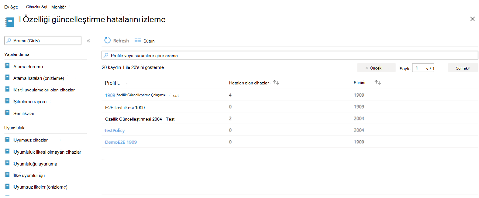 Profil başına görünüm