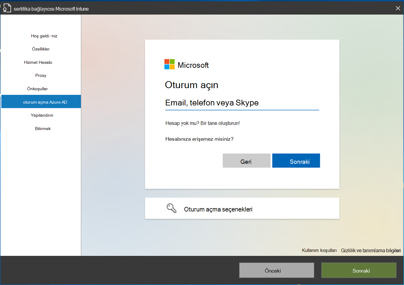 Microsoft Entra ID kimlik doğrulaması.