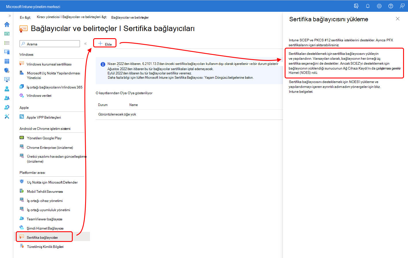 Sertifika bağlayıcı yazılımını indirin.
