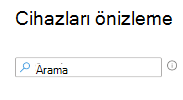 Microsoft Intune'de atama filtresi oluştururken cihaz arama işlemini gösteren ekran görüntüsü.