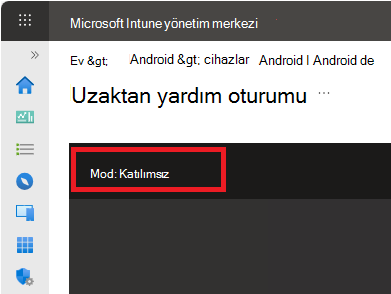 Android'de katılımsız Uzaktan Yardım oturumunun ekran görüntüsü
