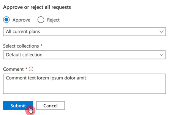 Onaylama ve reddetme seçeneklerini gösteren ekran görüntüsü.