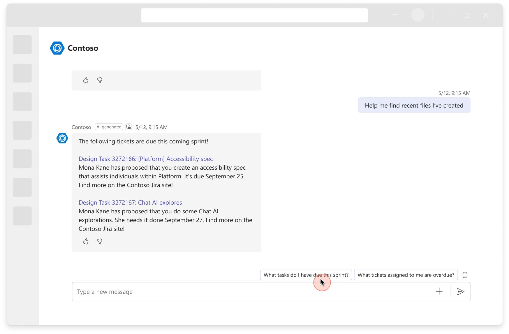 A screenshot of Suggested prompt