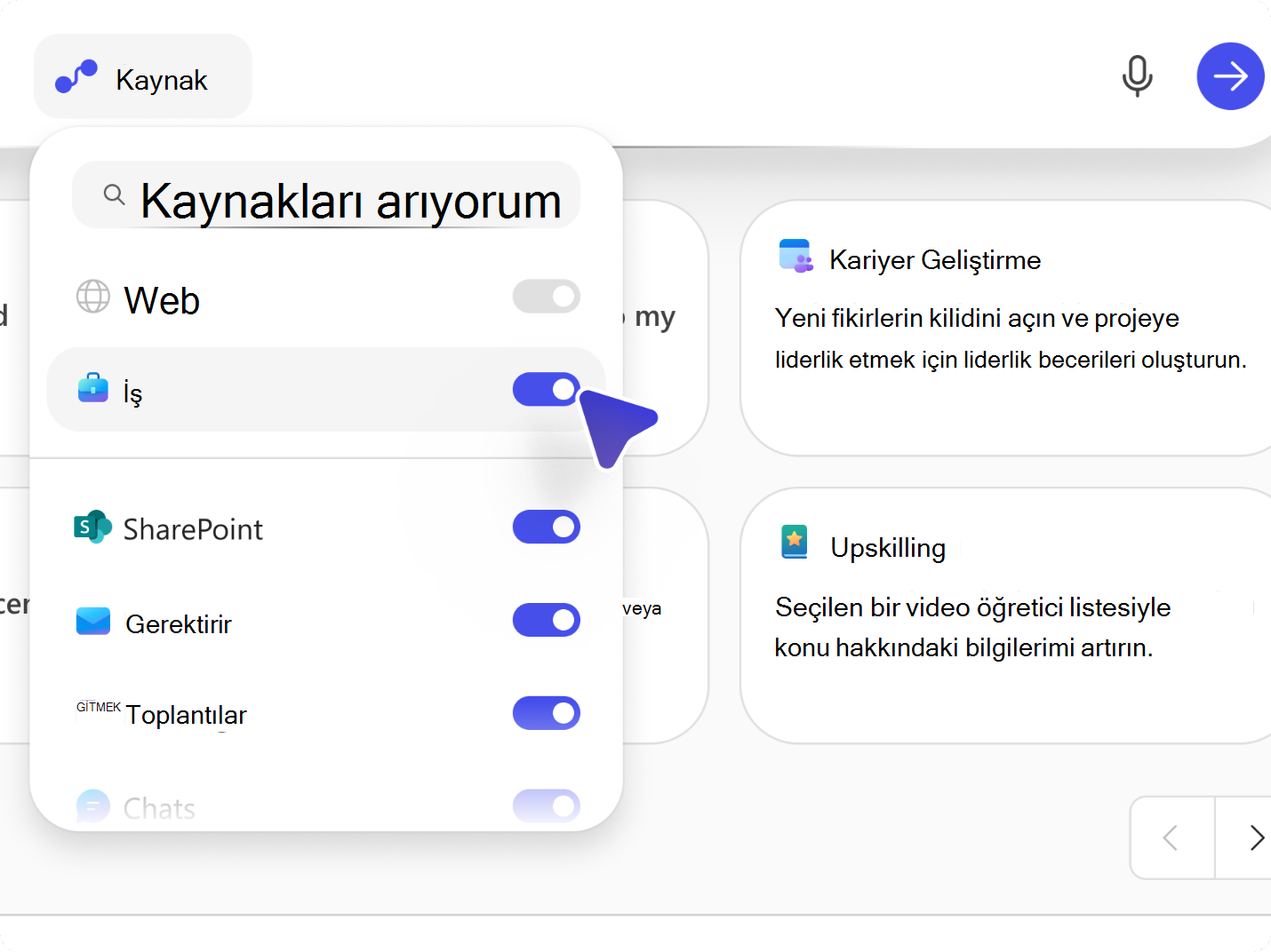 İş seçeneğini gösteren ekran görüntüsü.